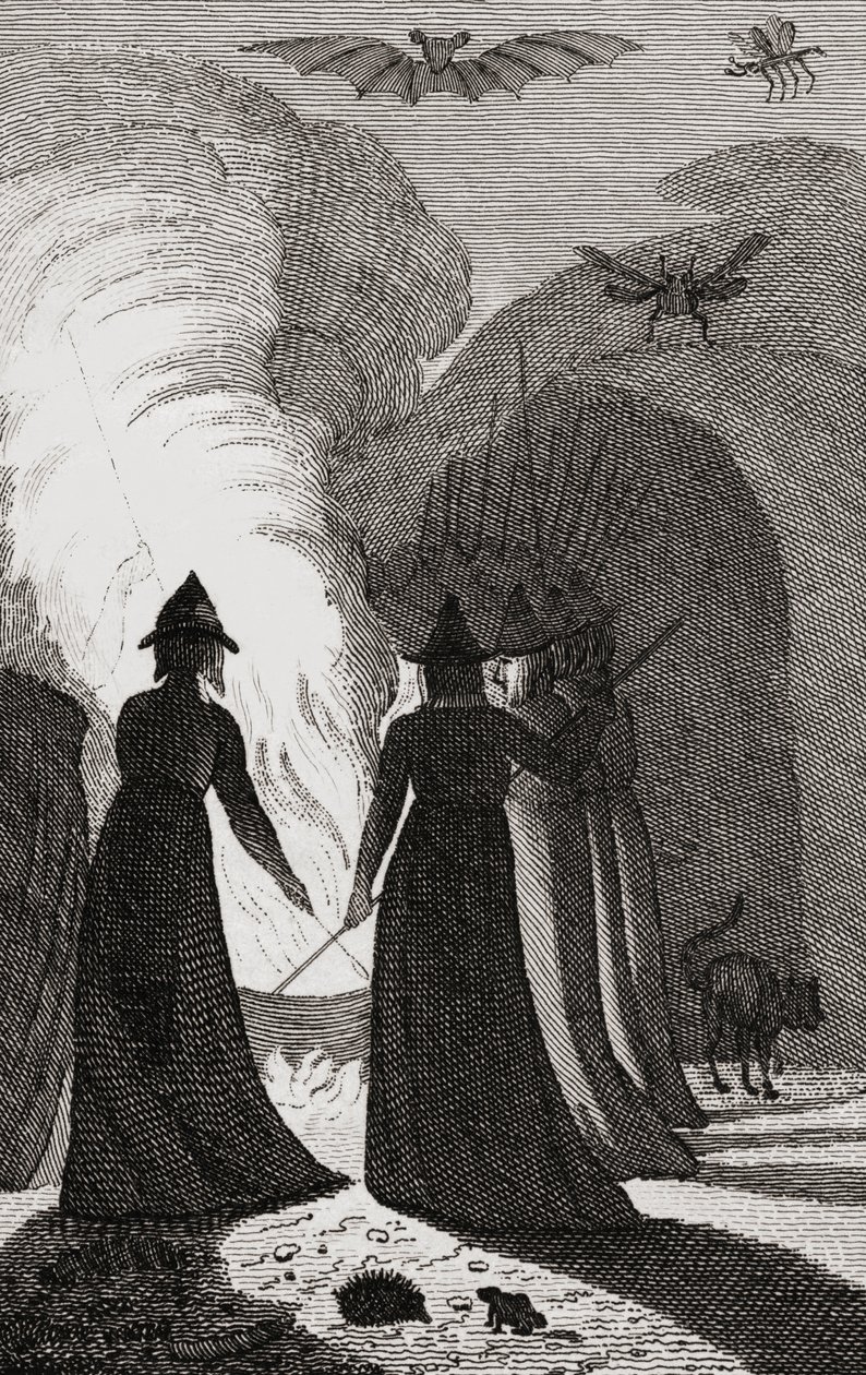 Coven čarodějnic kolem kotle. od . .