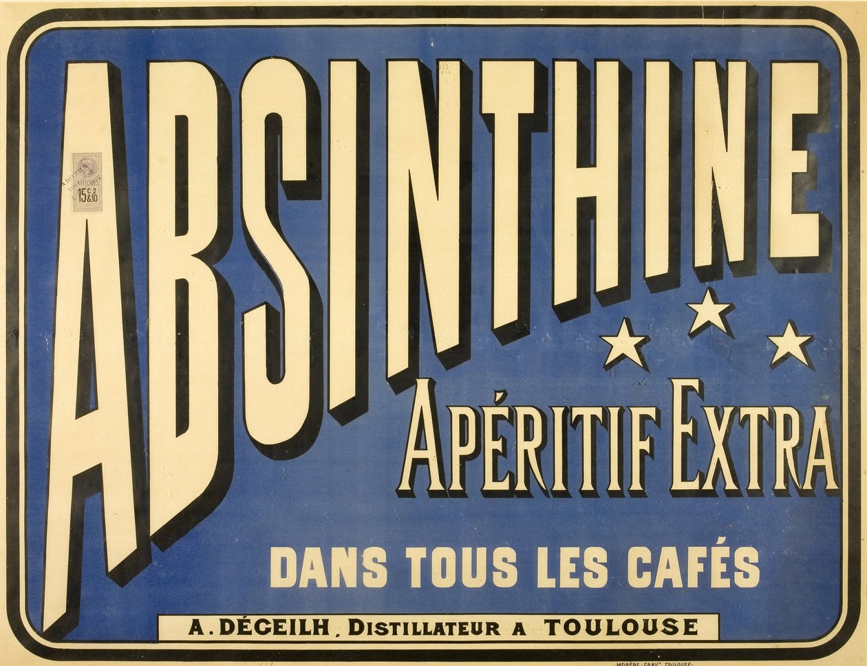 Plakát na extra aperitiv absinthine, ve všech kavárnách od Frederick (attr. to) Barnard
