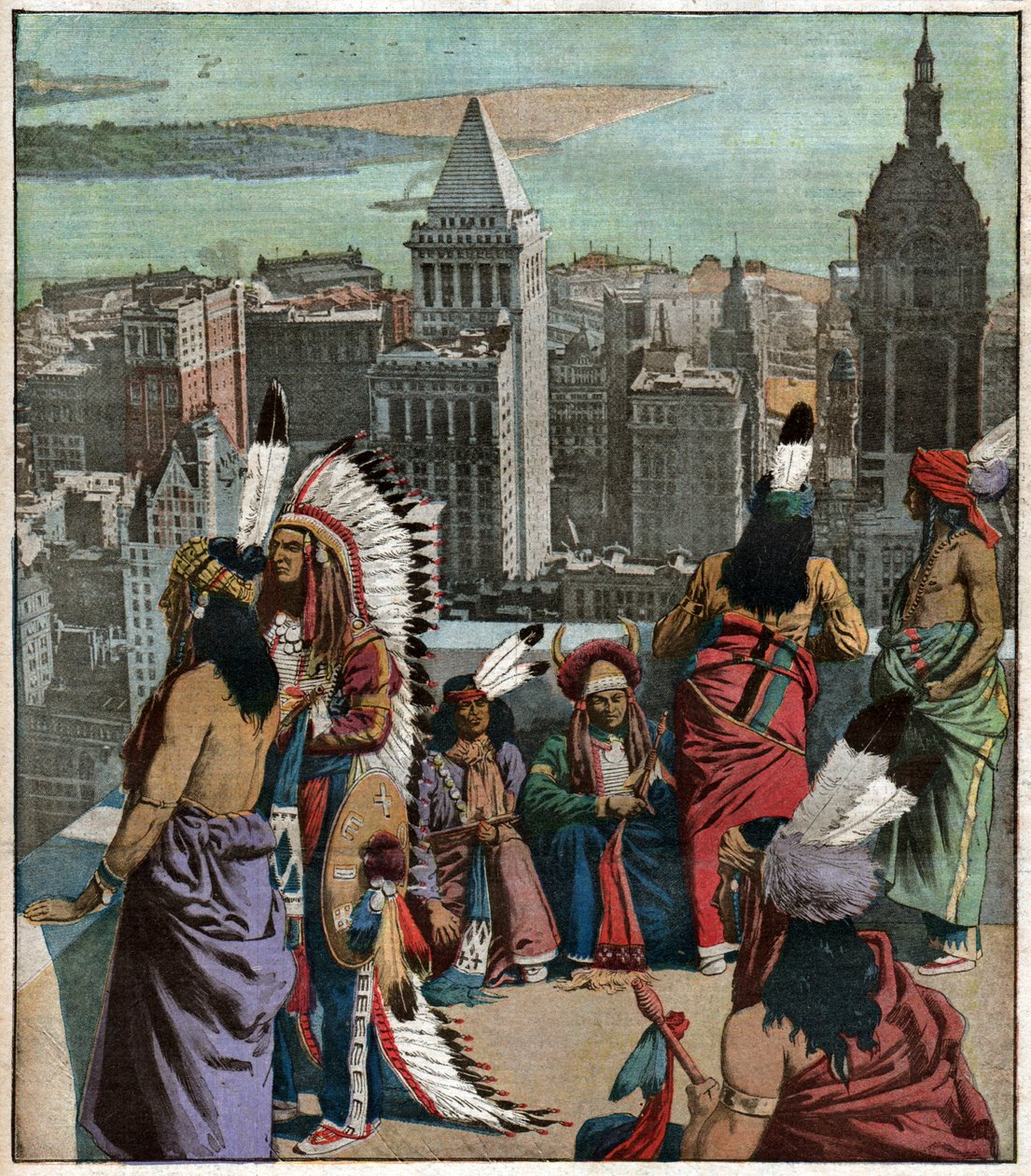 Amerindiens pieds noirs v New Yorku. Černé nohy původních Američanů v New Yorku. od Ferdinand Georg Waldmuller