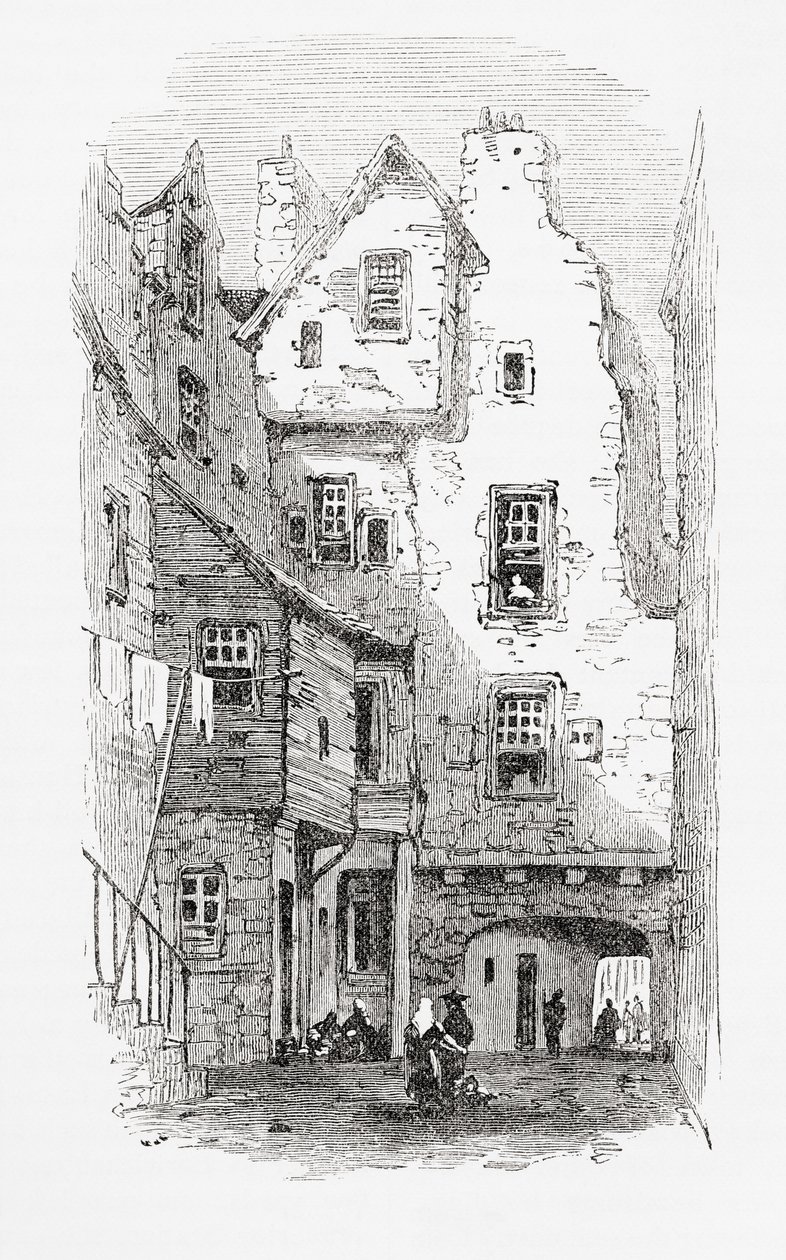 Stará blízkost, Canongate, Edinburgh, Skotsko od . .