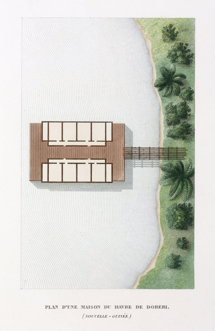 Architektura Plán domu v přístavu Doreri od Frederick (attr. to) Barnard