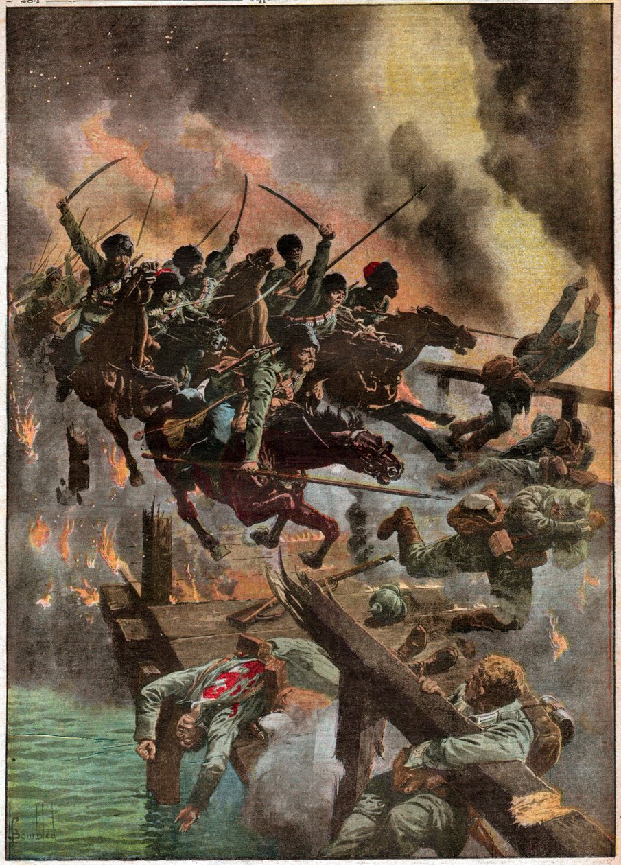 Charge de cosaques russes. Útok ruských kozáků. od Ferdinand Georg Waldmuller