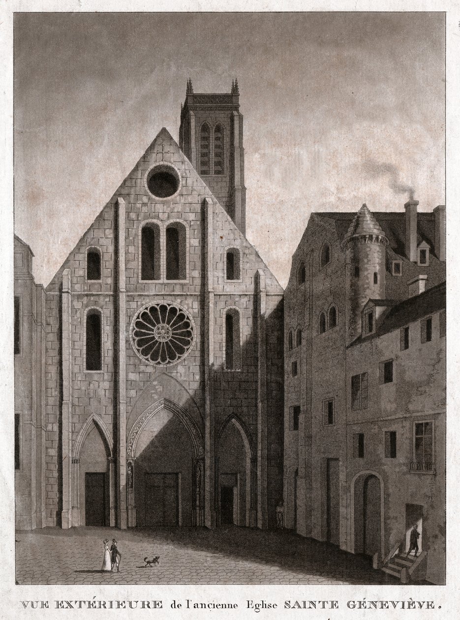 Kostel Sainte Genevieve, počátek 19. století (rytina) od . .