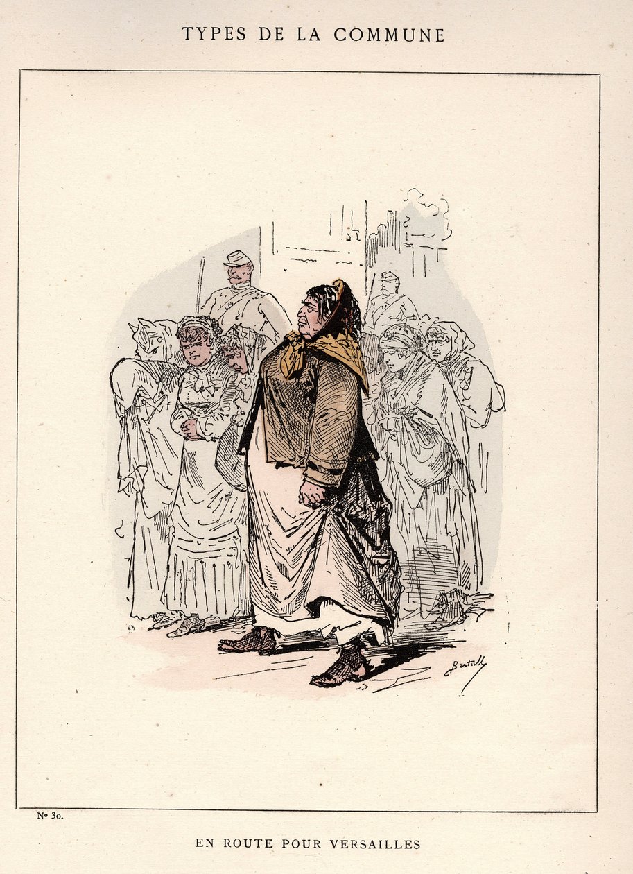 Pařížská komuna: kostým od EN ROAD POUR VERSAILLES (30) v „“ Les Communeux od Frederick (attr. to) Barnard