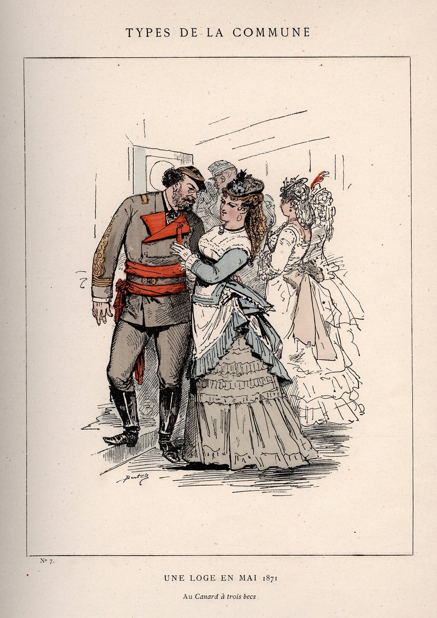Pařížská komuna: kostým UNE LOGE EN KVĚTEN 1871 (7) v „“ Les Communeux od Frederick (attr. to) Barnard