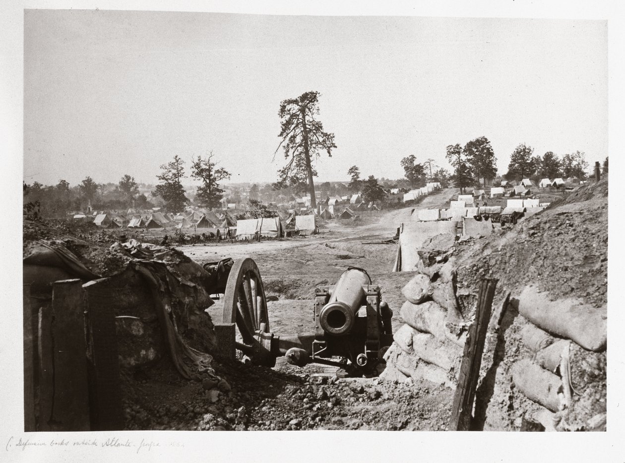 Konfederační opevnění před Atlantou, Georgia, USA od Ferdinand Georg Waldmuller