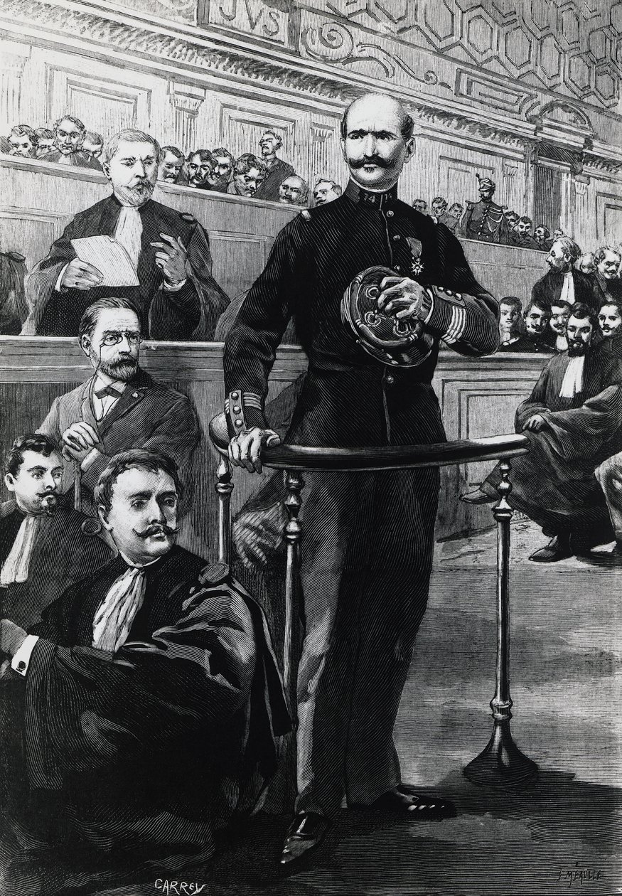 Sesazení velitele Charlese Walsina-Esterhazyho během procesu s Emilem Zolou od Georg Carl Heinrich Dollmann