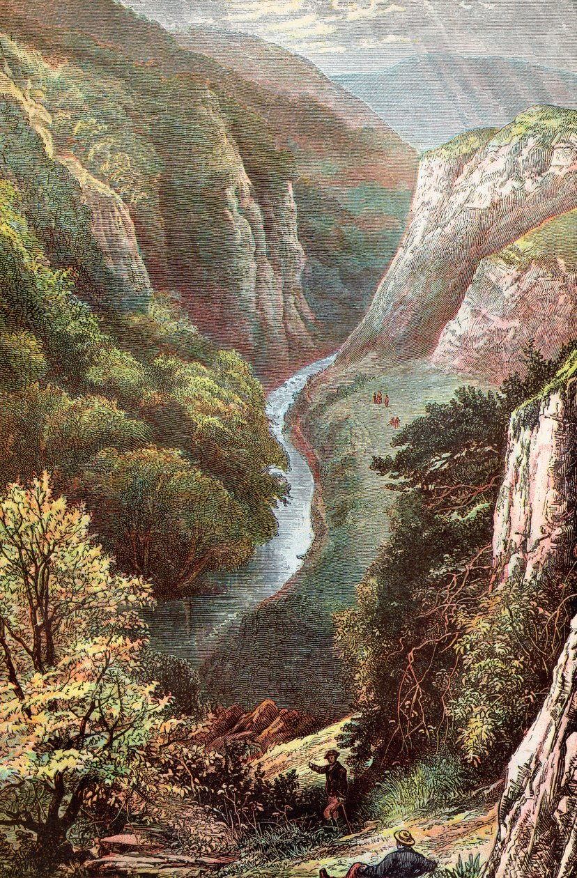 Dovedale, Peak District, Derbyshire, Anglie, od . .
