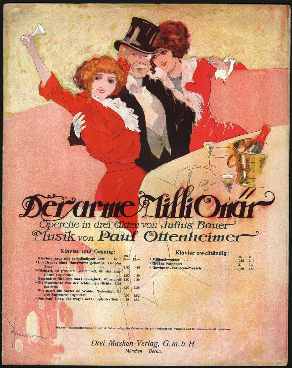 Elegantní muž obklopuje krásné ženy v Belle Epoque. ca. 1913 (ilustrace) od . .