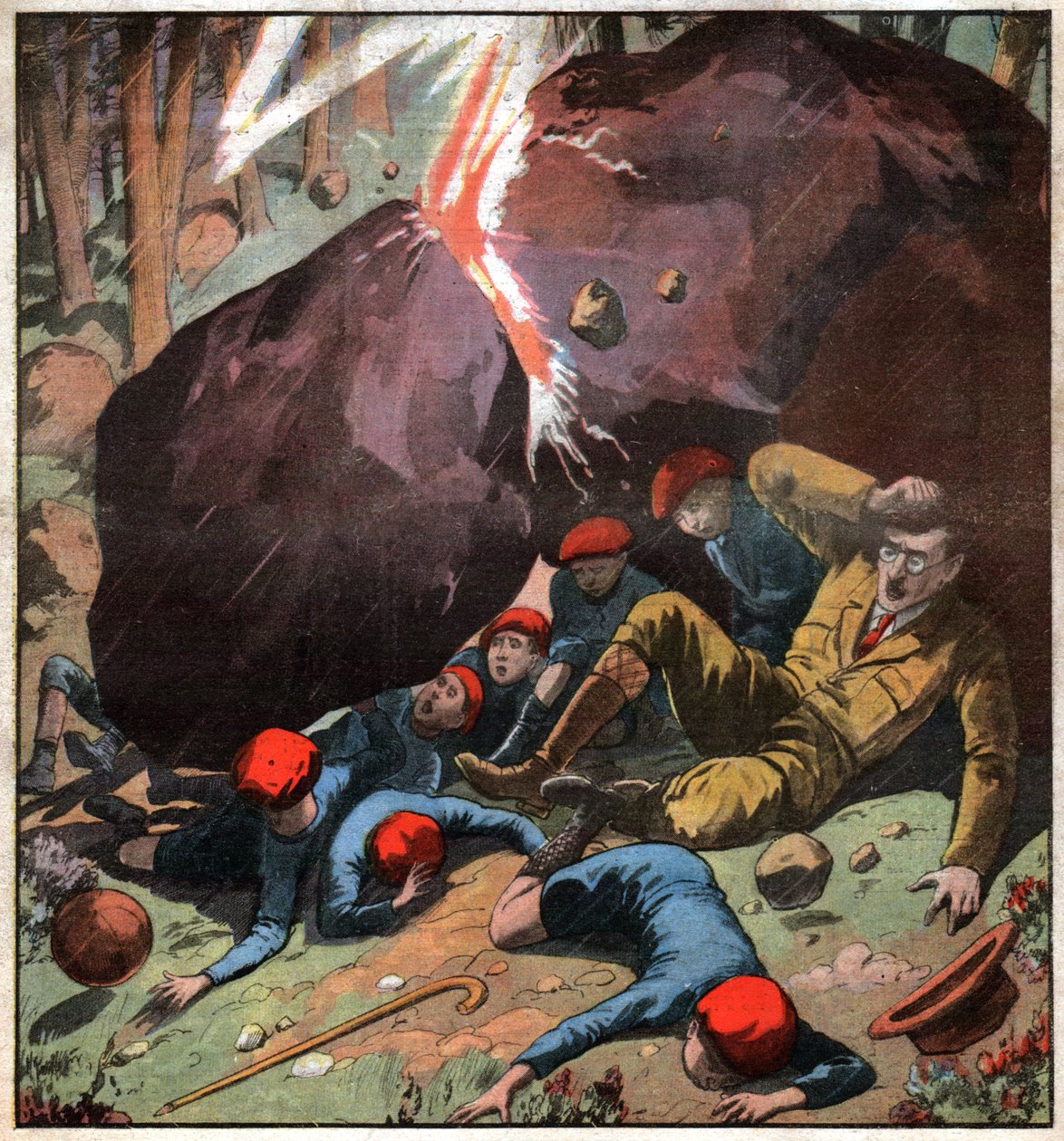 Děti zasažené bleskem. Děti zasažené hromem. od Ferdinand Georg Waldmuller