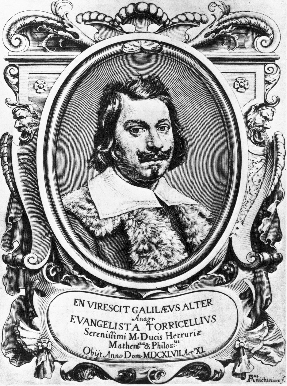 Evangelista Torricelli , italský fyzik od Ferdinand Georg Waldmuller