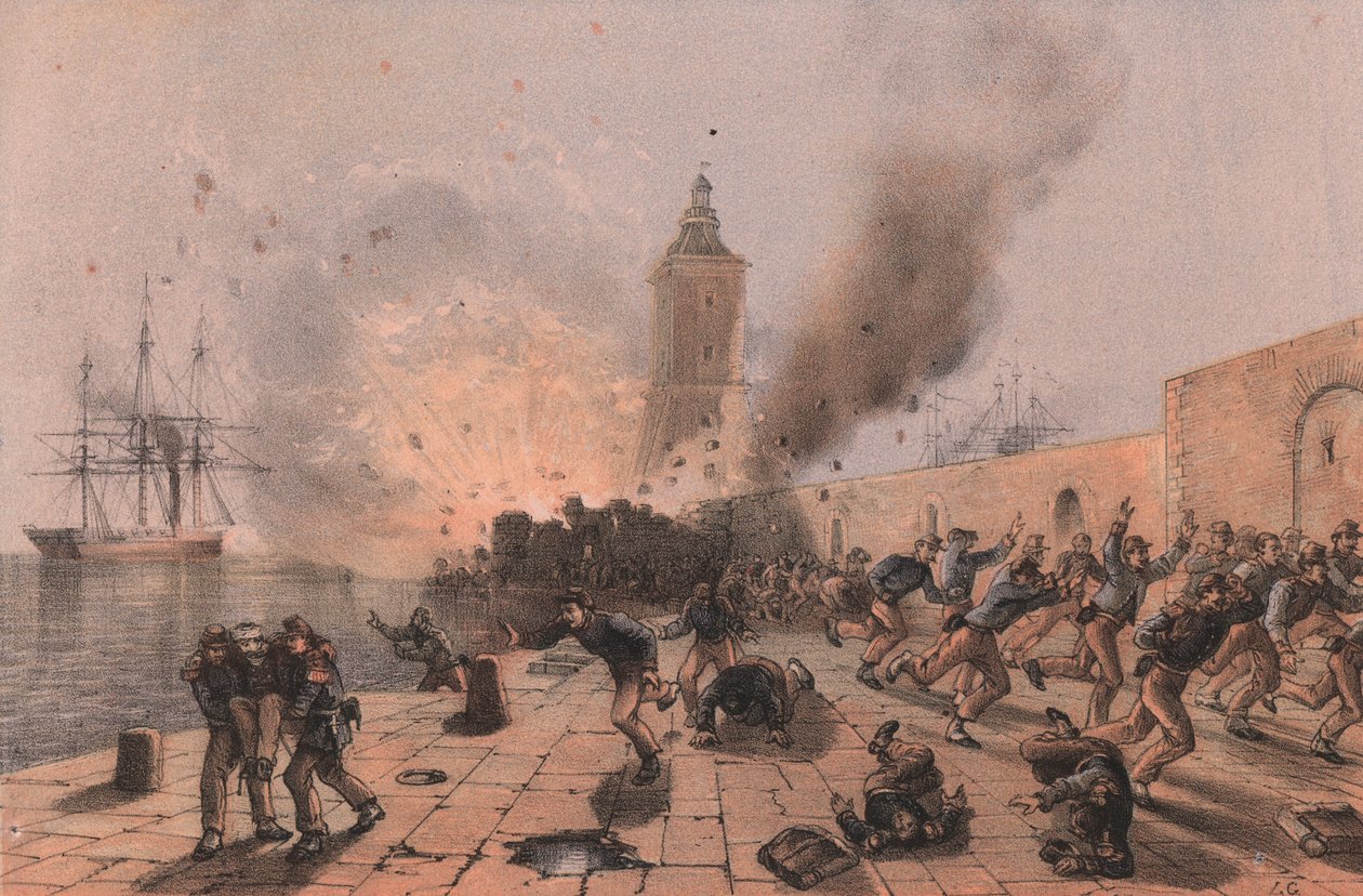 Exploze prachového sudu Lucerny, obležení Ancony od William Walcutt