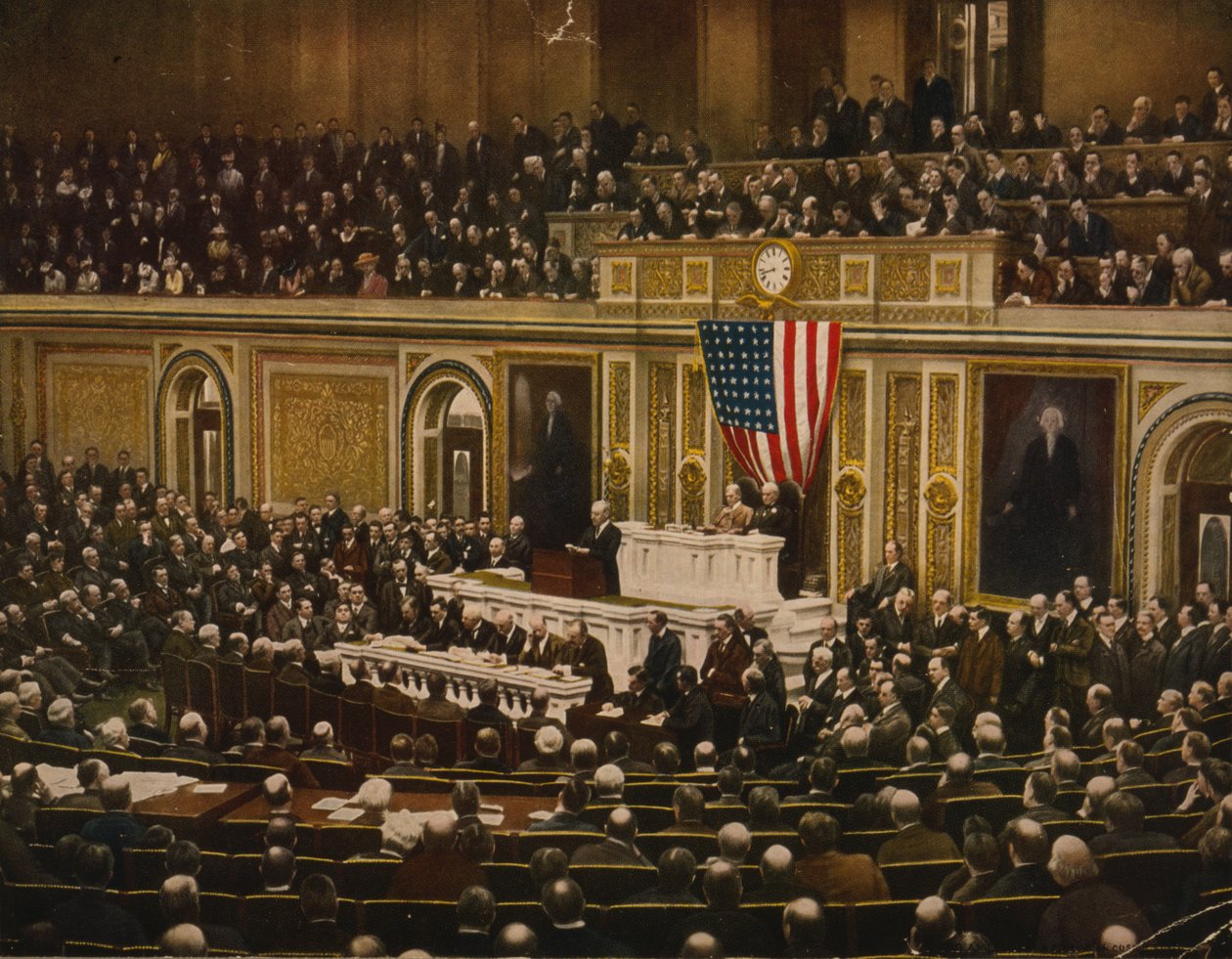 Za svobodu světa, prezident Woodrow Wilson požádal Kongres o vyhlášení války Německu, 2 od . .