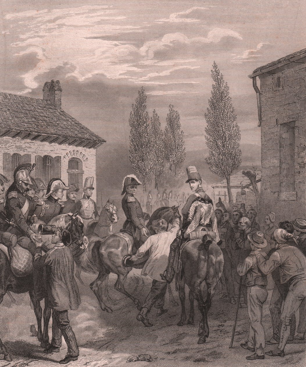 Francouzská armáda vstupující do Belgie, srpen 1831, ocelorytina na čínském papíře od William Walcutt