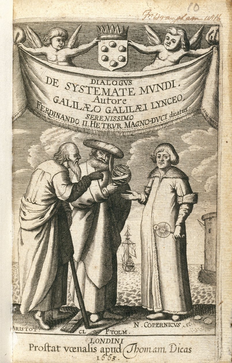 Frontispis "Kosmické soustavy" od Galilea od Frederick (attr. to) Barnard