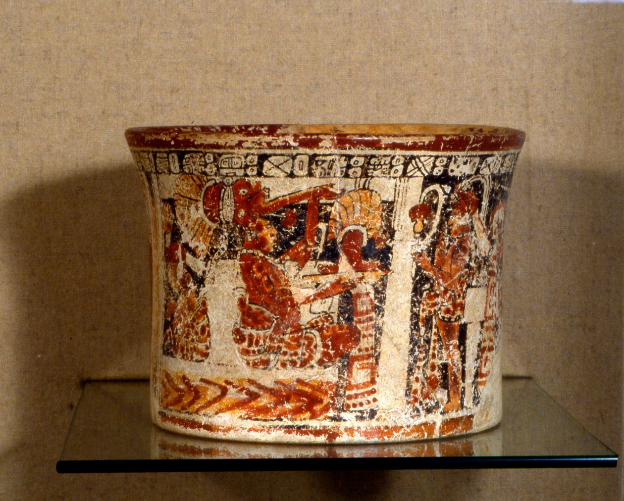 Pohřební nádoba z Calakmulu, období pozdní klasiky (600-900 n. l.) (keramika) od Hippolyte Lalaise Devéria