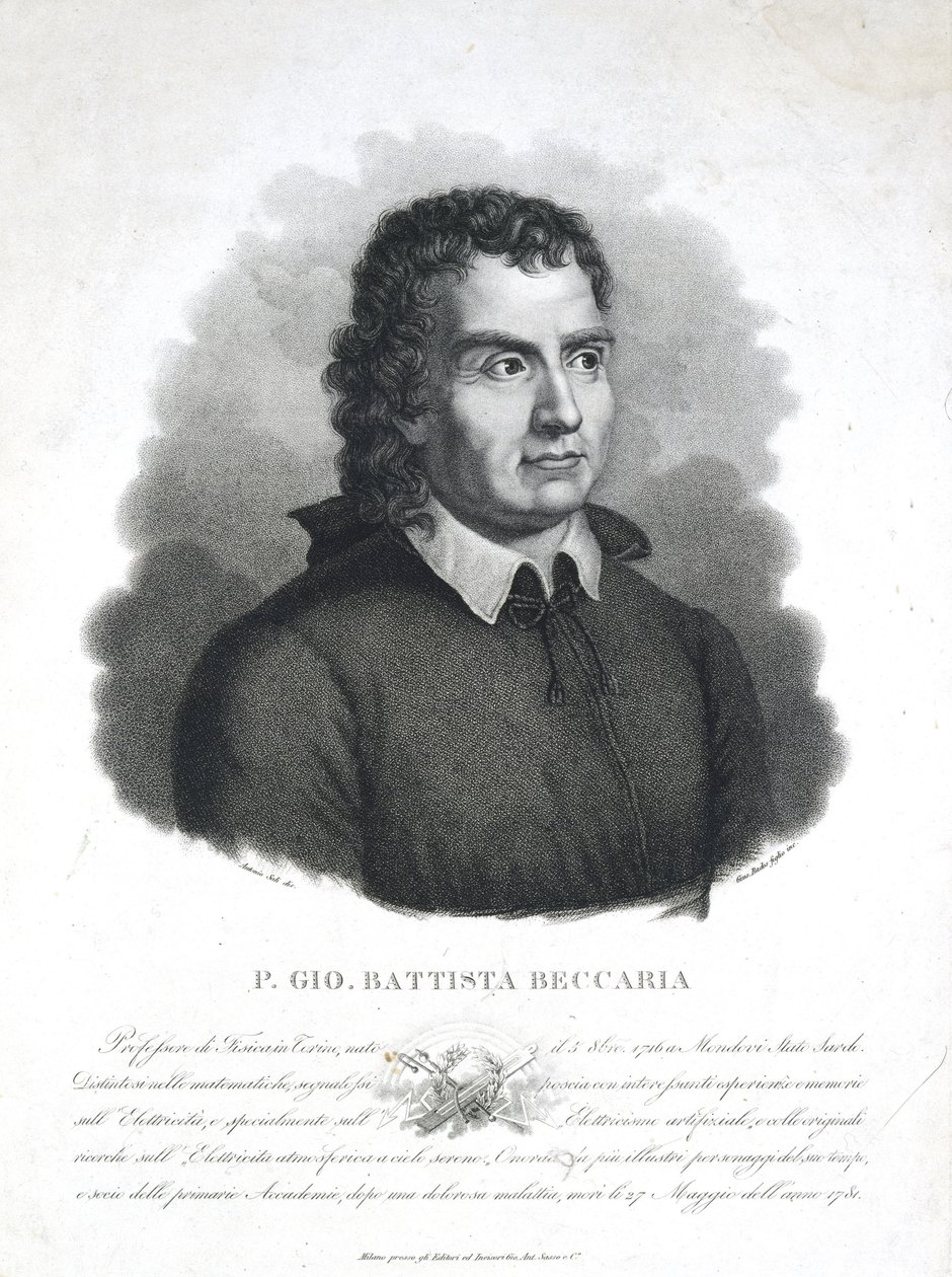 Giambattista Beccaria , italský duchovní a vědec od Frederick (attr. to) Barnard