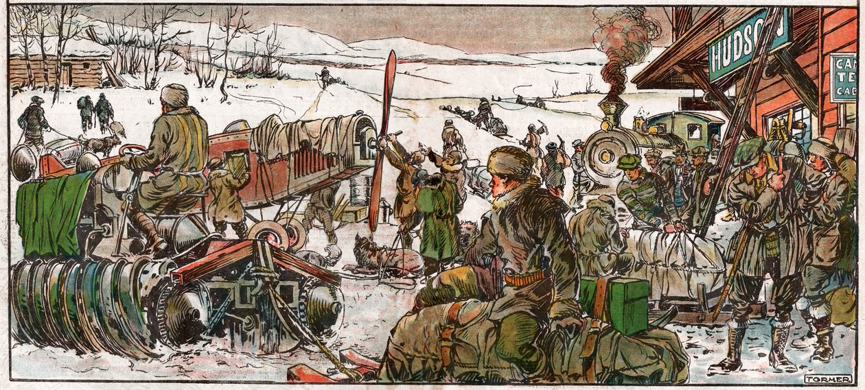 Hledači zlata v těžebním místě v Ontariu. 1926 (ilustrace) od . .