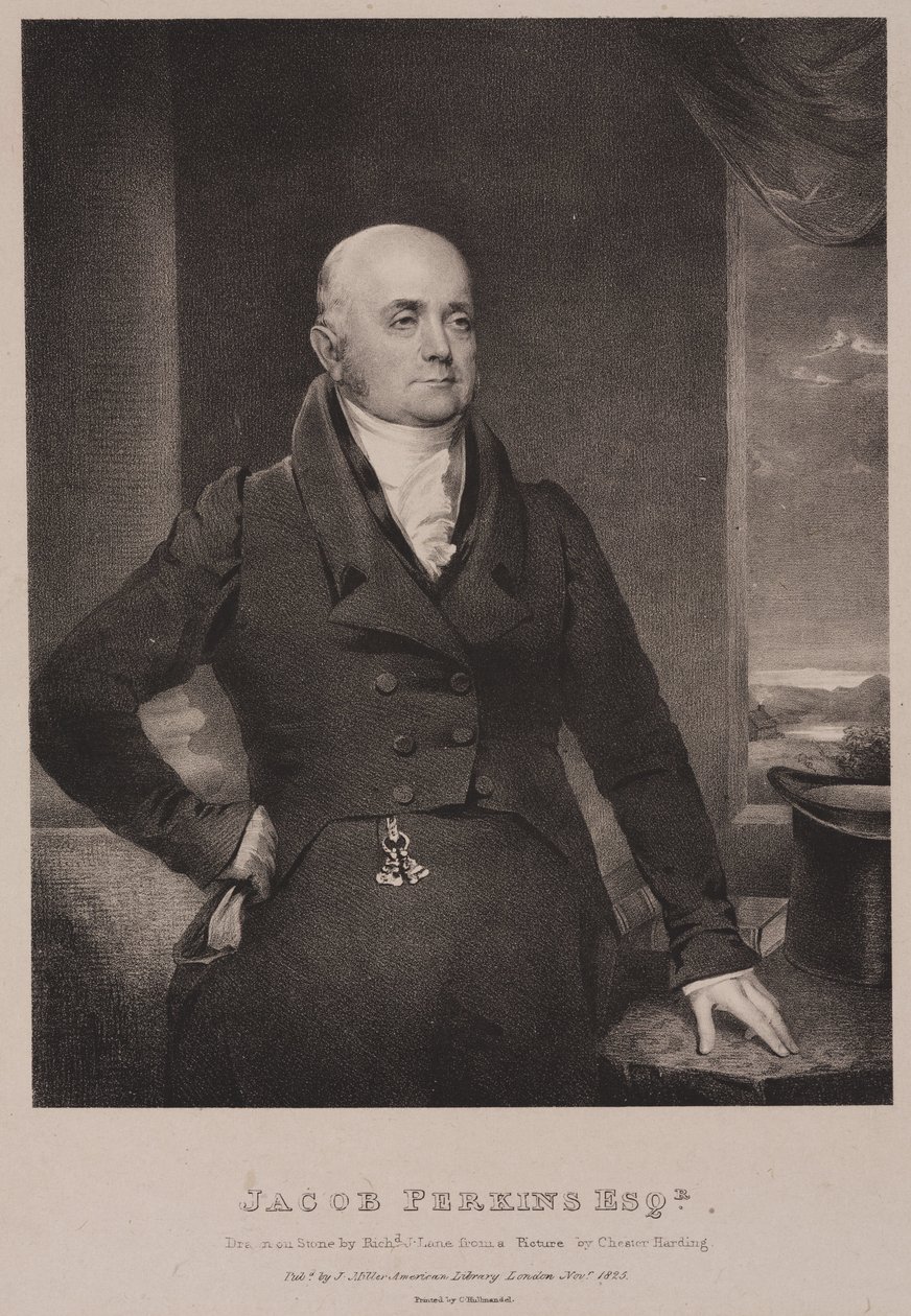 Jacob Perkins , americký strojní inženýr a vynálezce od Frederick (attr. to) Barnard