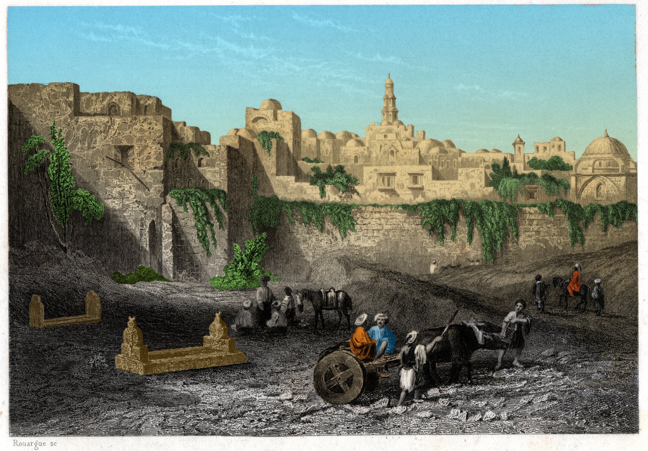 Jeruzalém, Izrael, cca 1840 (rytina) od . .