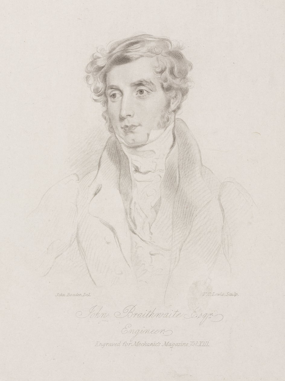 John Braithwaite, britský inženýr, c 1830 od Frederick (attr. to) Barnard