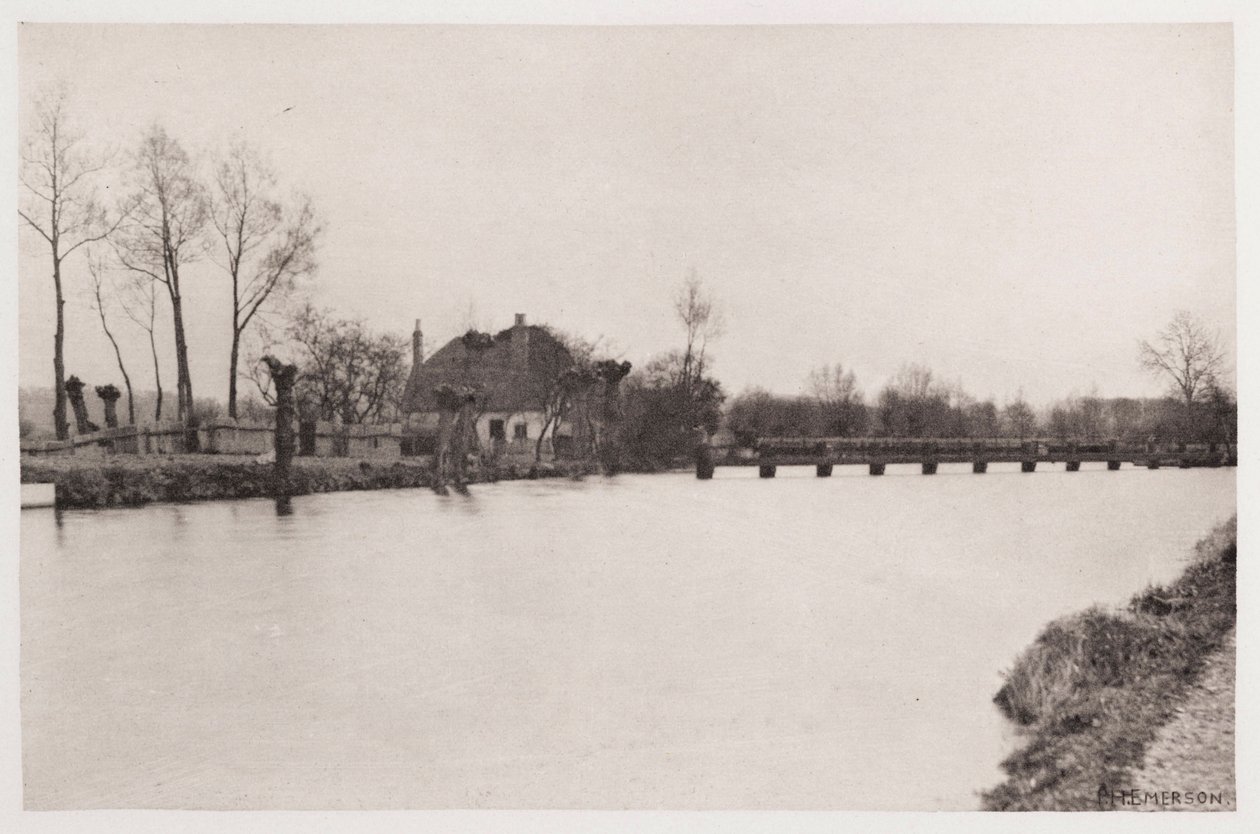 Královský jez, řeka Lea od Frederick (attr. to) Barnard