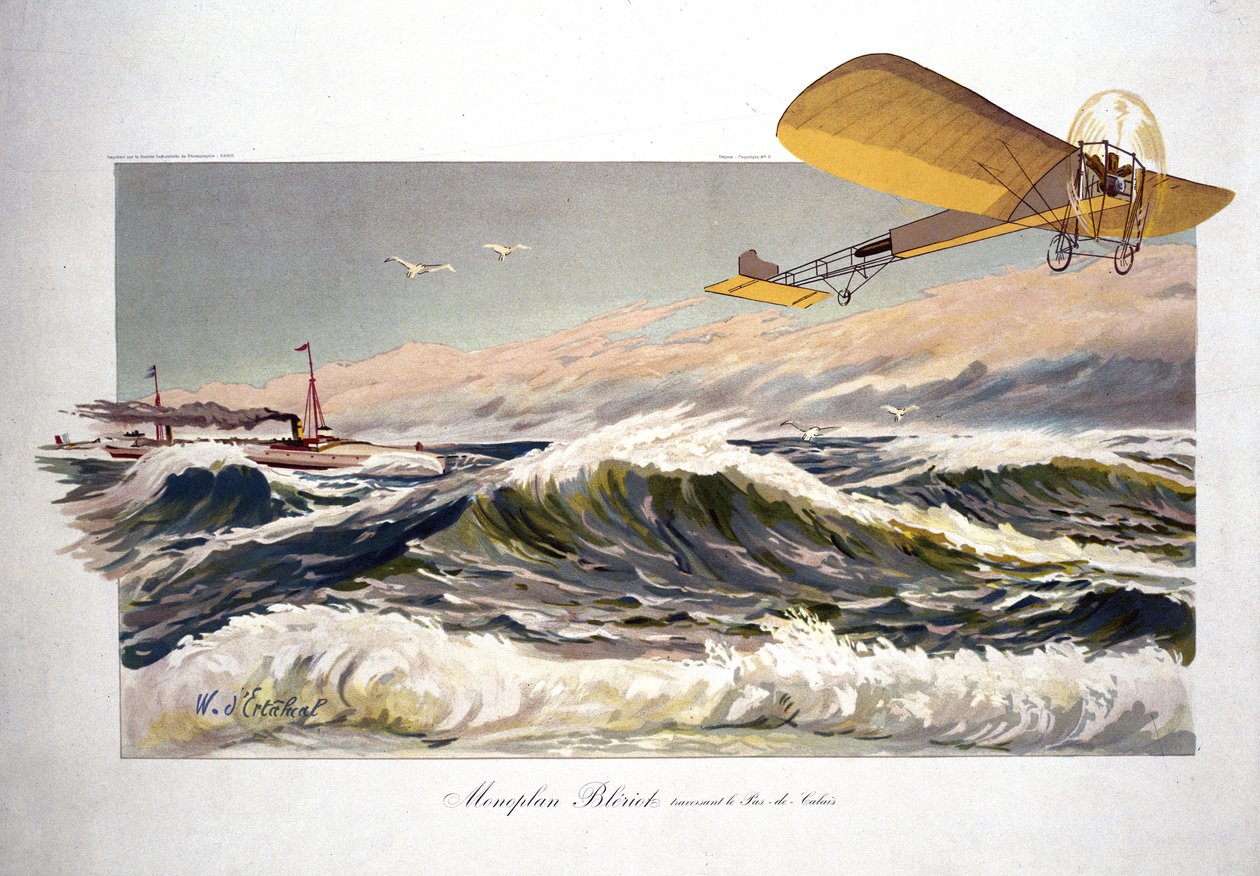 Louis Bleriot (1872-1936), francouzský letec, přeletěl kanál 25. července 1909 na palubě svého jednoplošníku „Bleriot XI“ od Ferdinand Georg Waldmuller