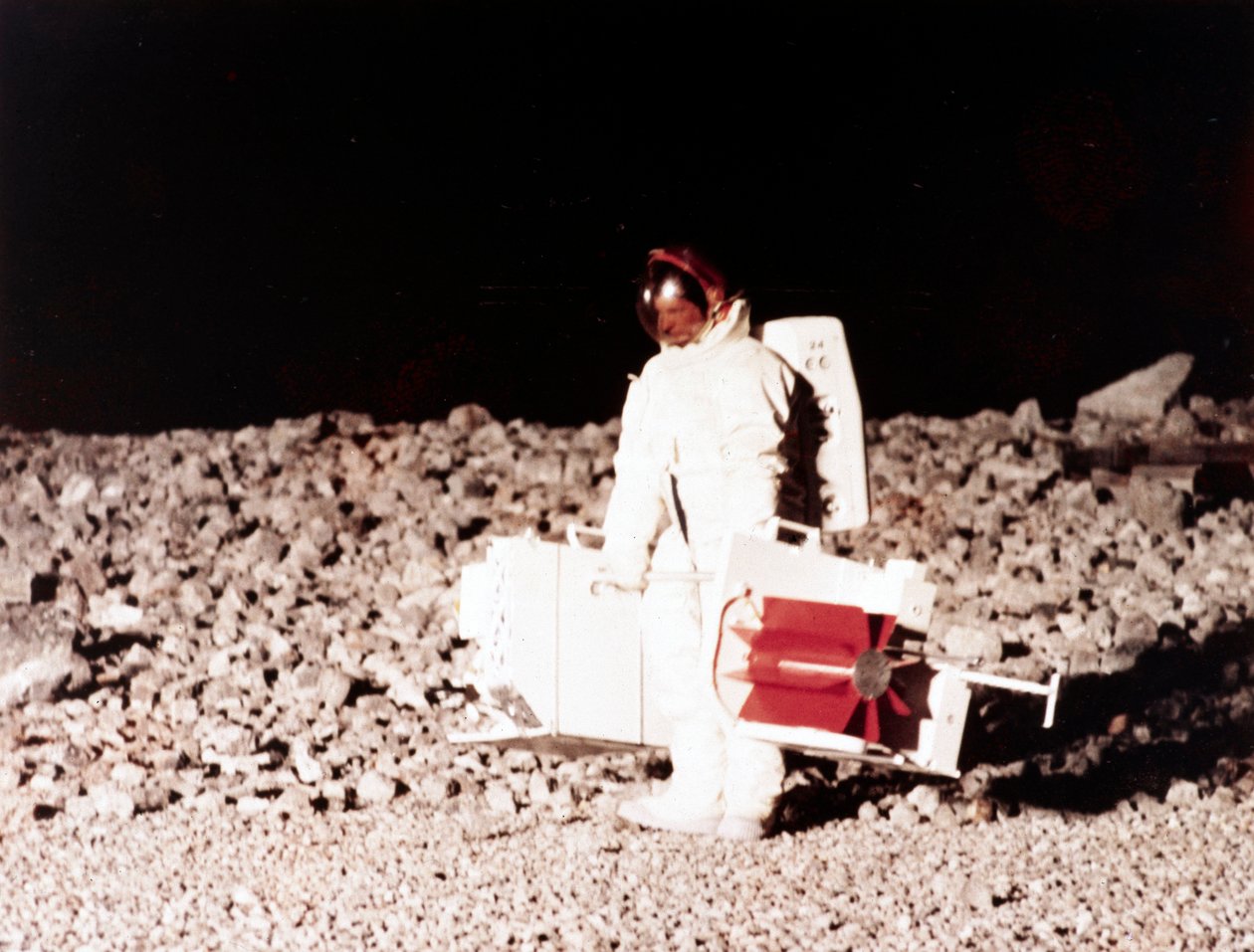 Manned Space Flight, USA, Apollo, General, Training Cvičení aktivit na měsíčním povrchu od Ferdinand Georg Waldmuller