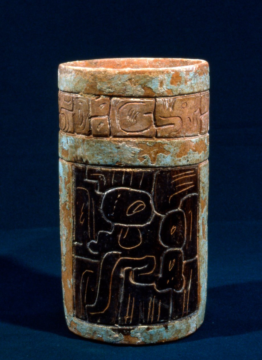 Mayská pohřební loď z Tikalu, Peten, Guatemala, klasické období, cca 300-900 n. l. (keramika) od Hippolyte Lalaise Devéria