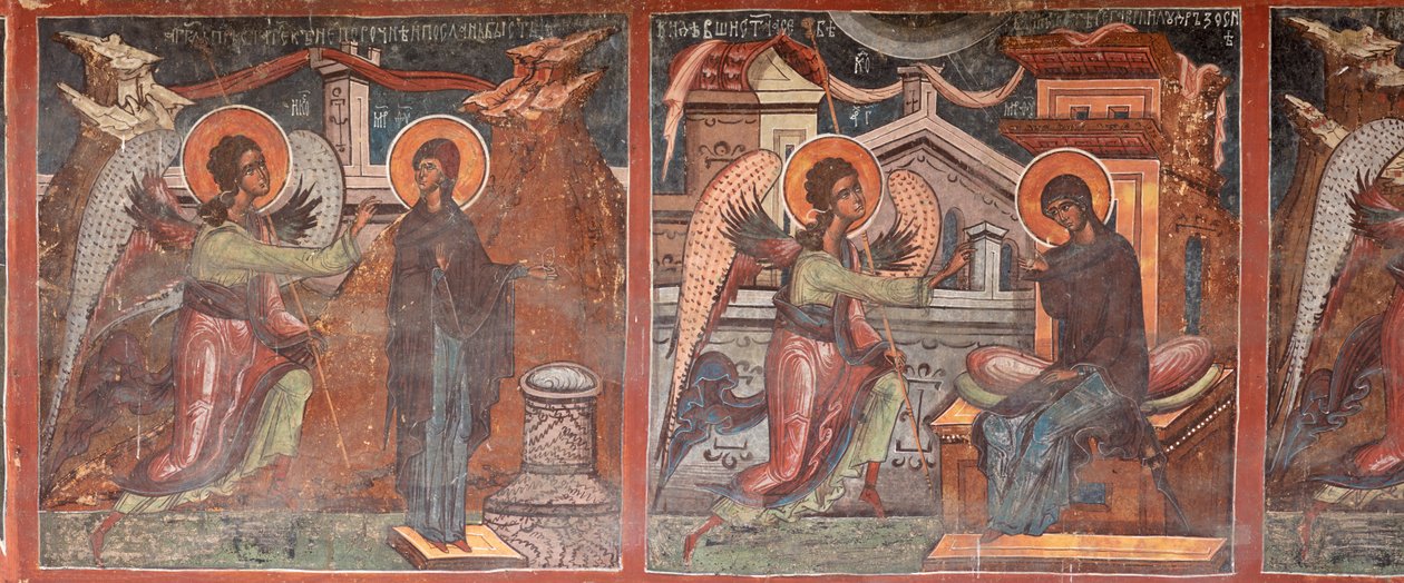 Klášter (manastirea Moldovita). Kostel. Vnější. Jižní. Levá část. Nástěnná malba. od . .