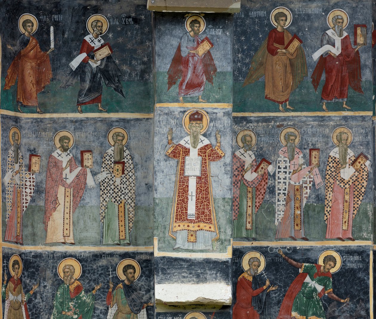 Klášter (manastirea Sucevita). Kostel. Vnější. Sbor. Jižní část. od . .