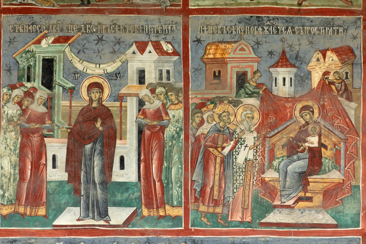 Klášter (manastirea Sucevita). Kostel. Vnější. Jižní stěna. Nástěnná malba. od . .