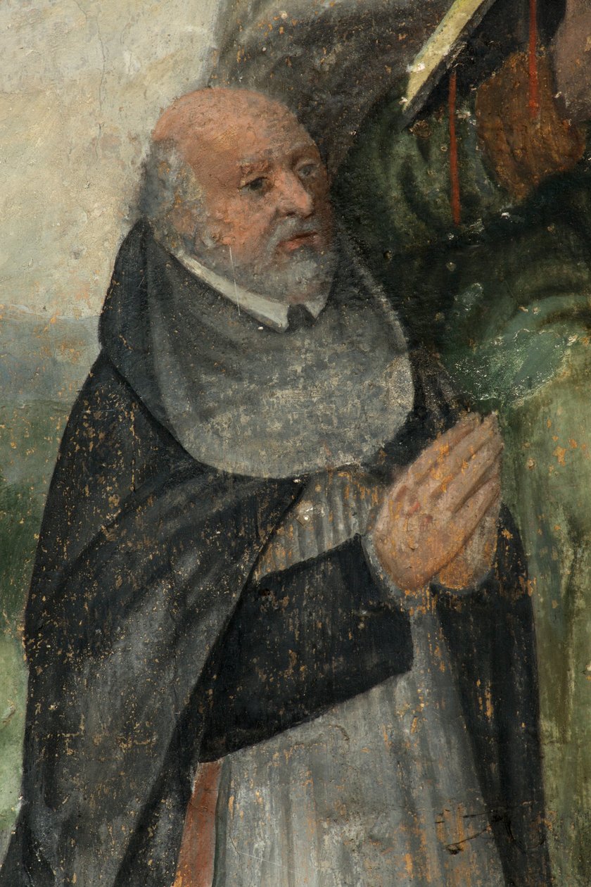 Farní kostel (Farní kostel Panny Marie). Interiér. Sbor. Malba na zdi. od . .