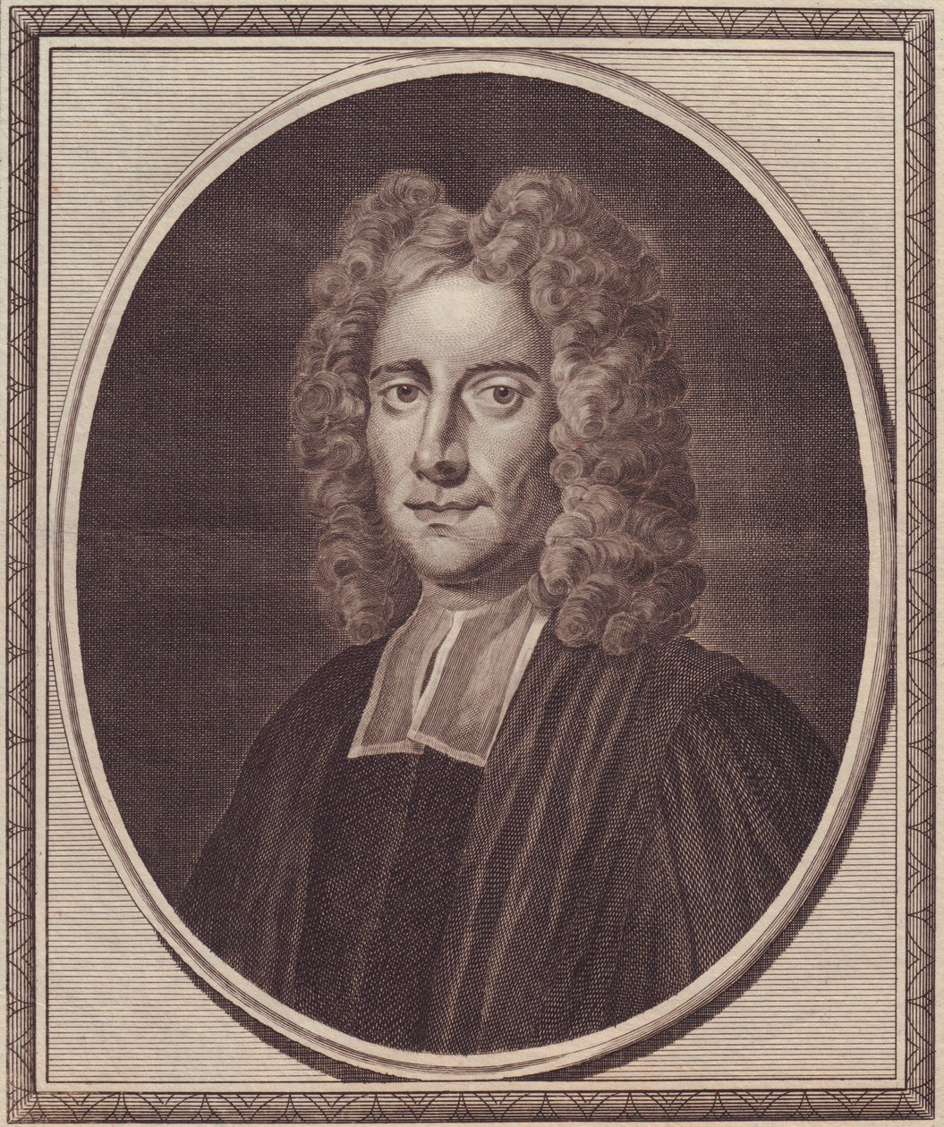 Portrét anglického filozofa Samuela Clarkea (1675-1729), mědirytina Johna Goldara (1729-1795) z obrazu Gibsona od William Walcutt