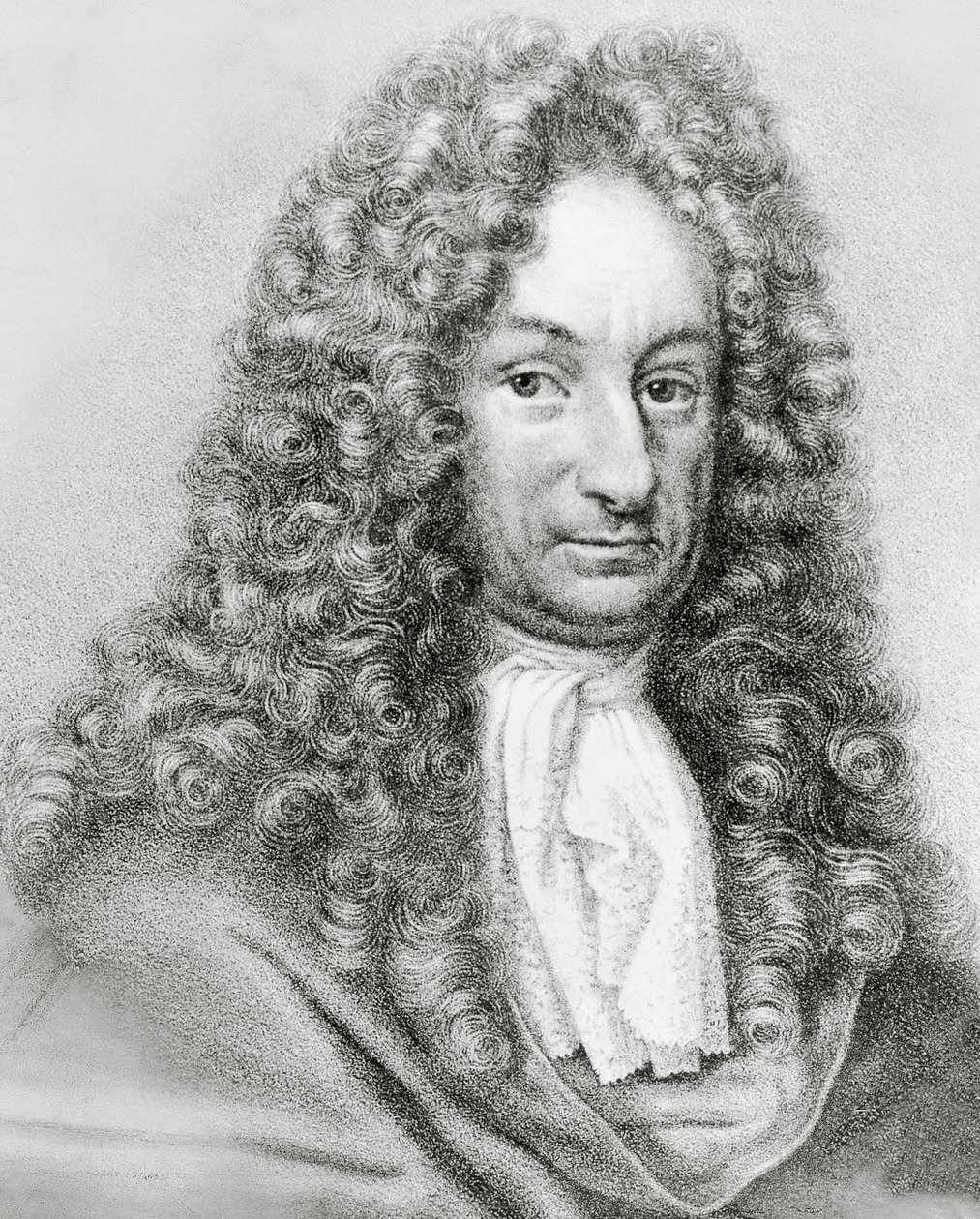 Portrét Gottfrieda Wilhelma von Leibnize (1646-1716), německého matematika, filozofa a vědce, rytina od William Walcutt