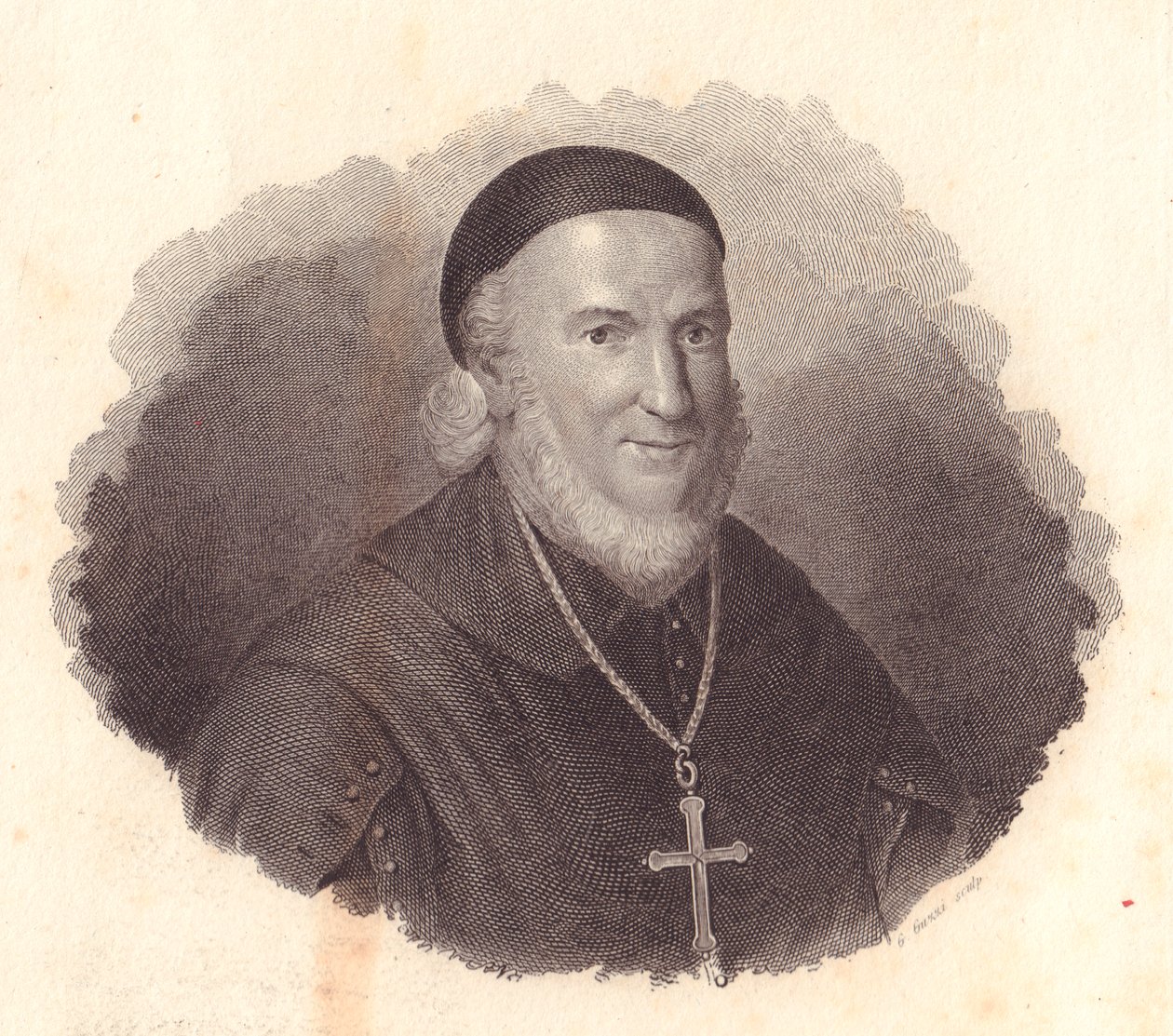 Portrét italského biskupa Adeodata Turchiho (1724-1803), mědirytina G Guzziho z malby Francesca Viciry od William Walcutt