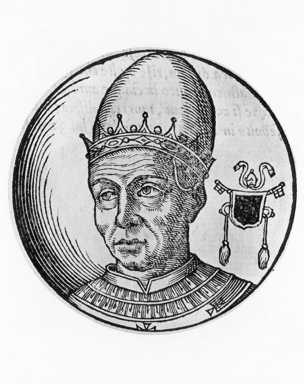 Portrét svatého Pavla I. (700-767), 93. papež katolické církve z roku 757, rytina od William Walcutt