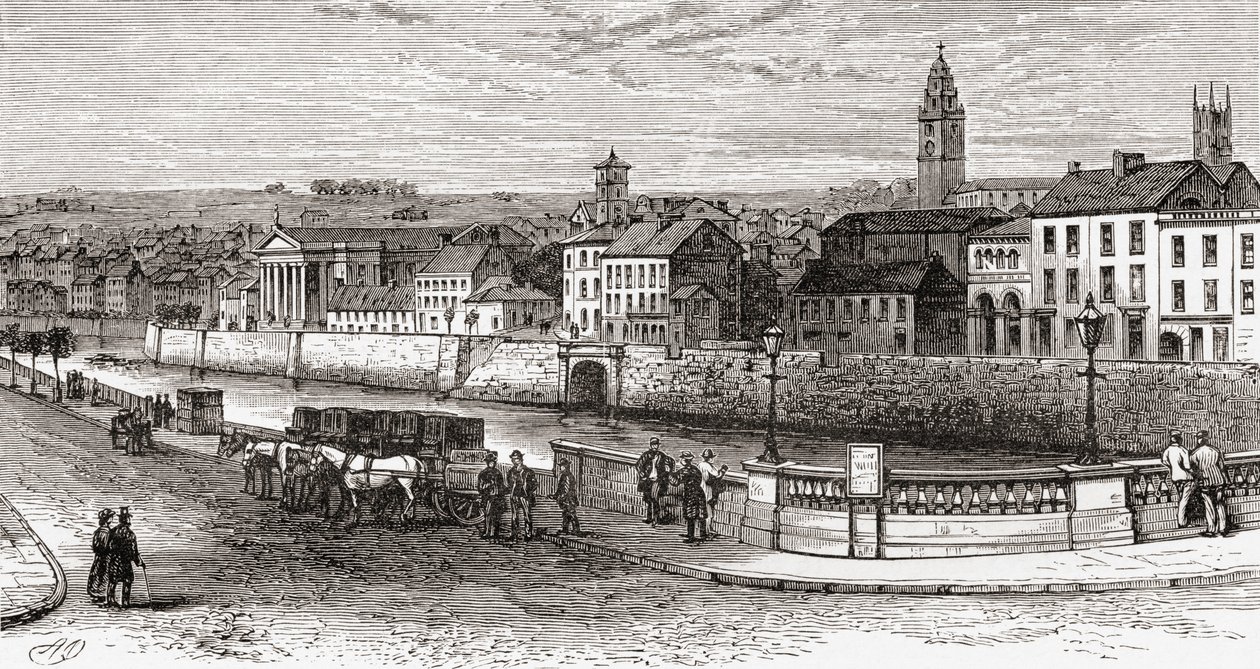 Shandon by the River Lee, County Cork, Irsko na konci 19. století, z Our Own Country, publikováno 1898 od Ferdinand Georg Waldmuller