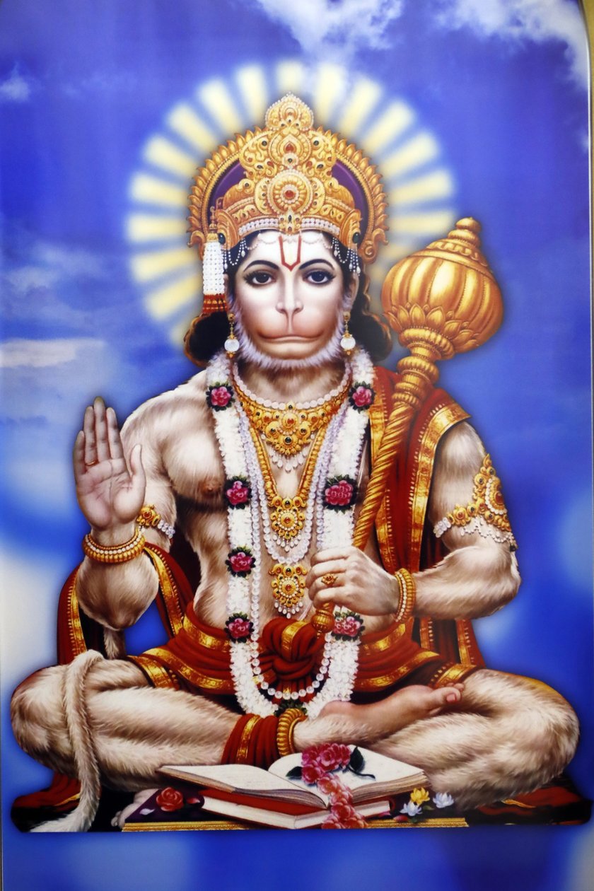 Shiva hinduistický chrám. Hanuman, opičí bůh v hinduistické mytologii. od . .