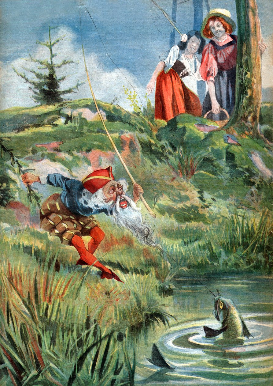Sněhurka a růžová bambulka. cca 1910 (rytina) od . .