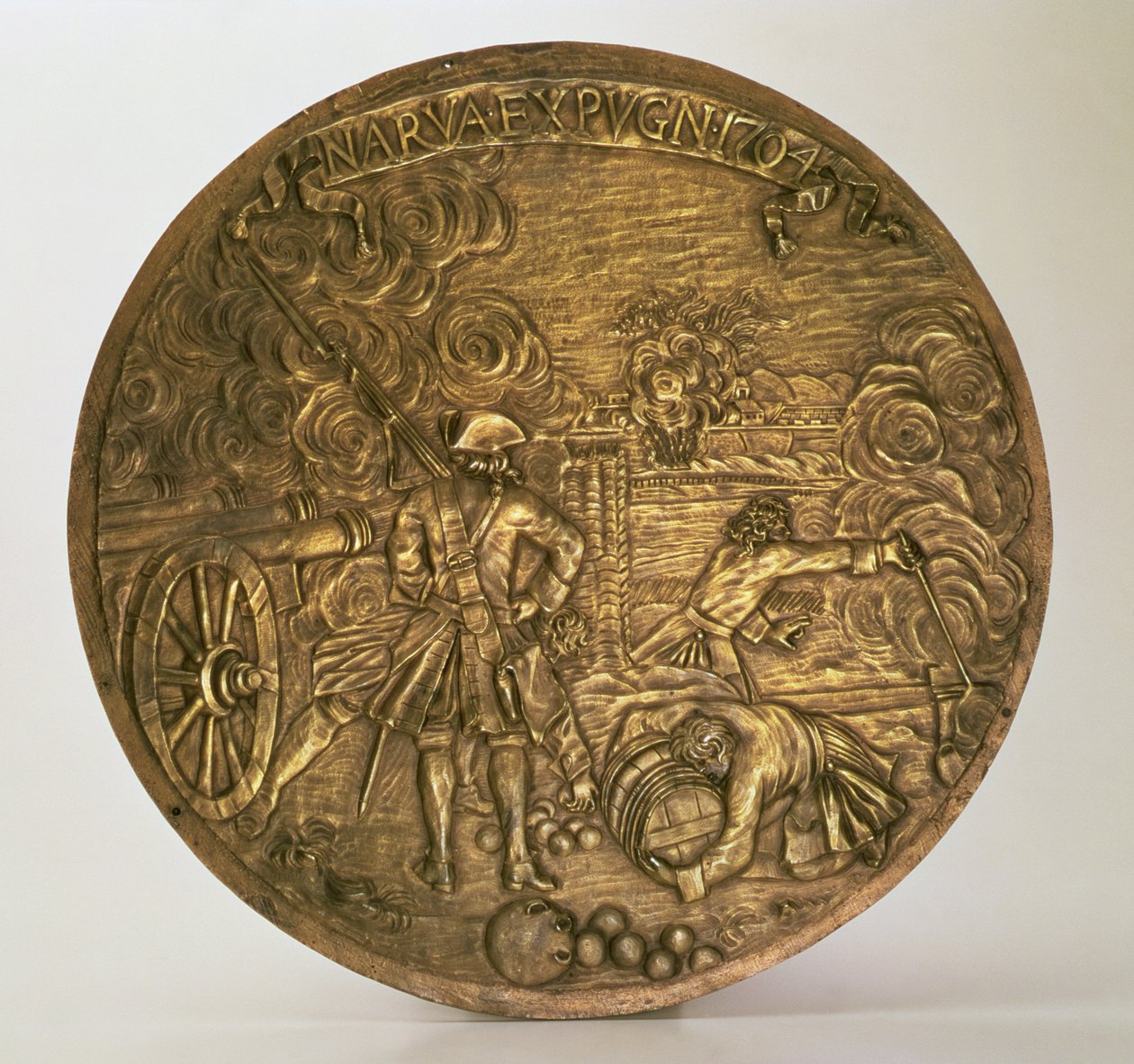 The Capture of Narva, basreliéf navržený Bartolomeem Carlo Rastrelli (1675-1744), kolem 1720 (bronz) od Hippolyte Lalaise Devéria