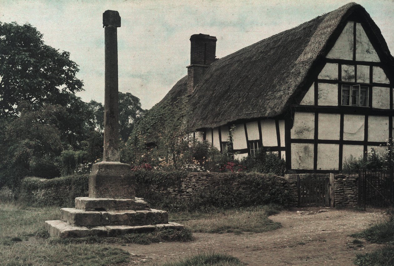 "The Village Cross, Ashton-Under-Hill, Gloucestershire" od Frederick (attr. to) Barnard