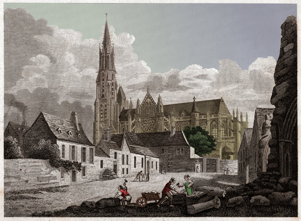 Katedrála Senlis. cca 1840 (rytina) od . .