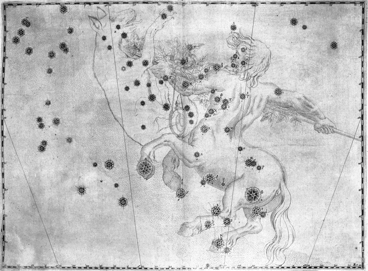 Souhvězdí Kentaurus s Alfa Centauri od Frederick (attr. to) Barnard