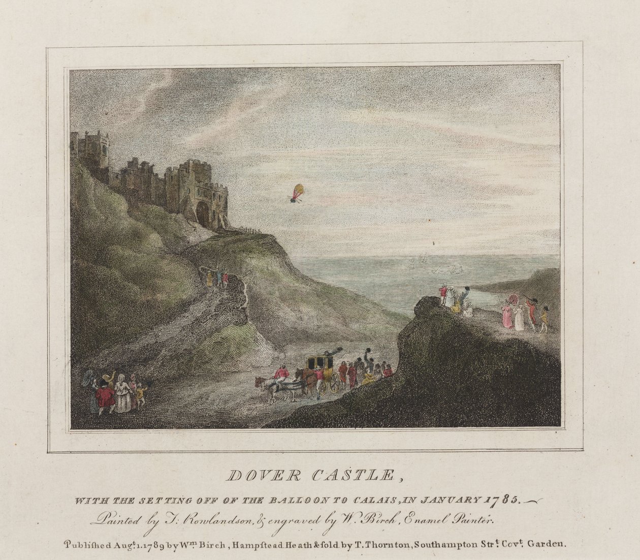 První přelet kanálu balónem, 7. ledna 1785 od Frederick (attr. to) Barnard