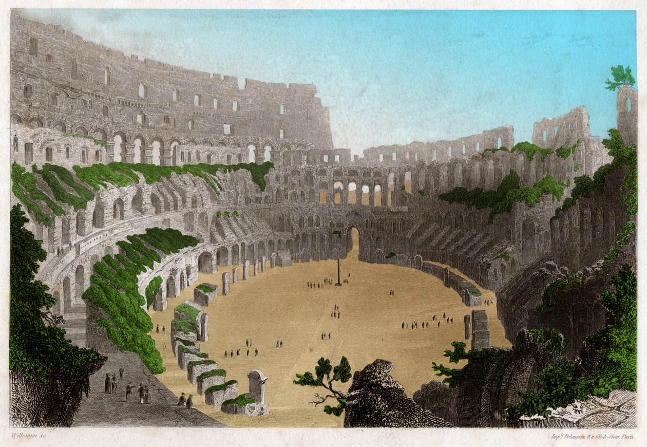 Ruiny Colisee v Římě. ca. 1840 (rytina) od . .