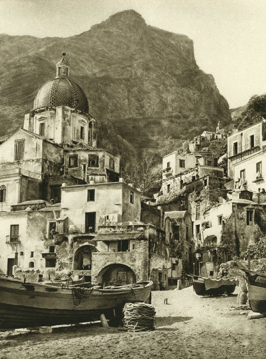 Město rybářů Positano, na pobřeží Amalfi nedaleko Neapole od Ferdinand Georg Waldmuller