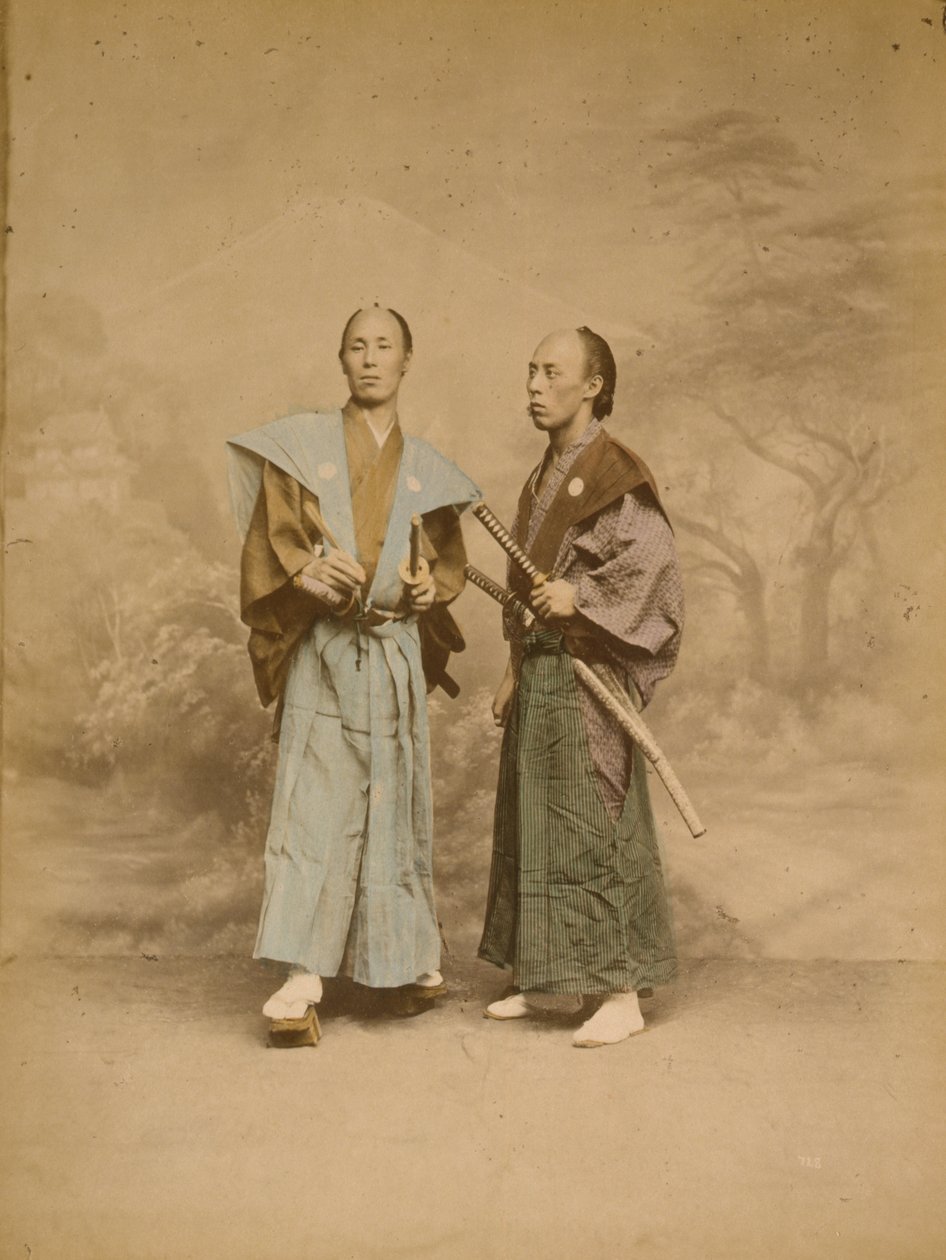 Dva Japonci, možná samuraj, kolem roku 1877 (foto) od . .
