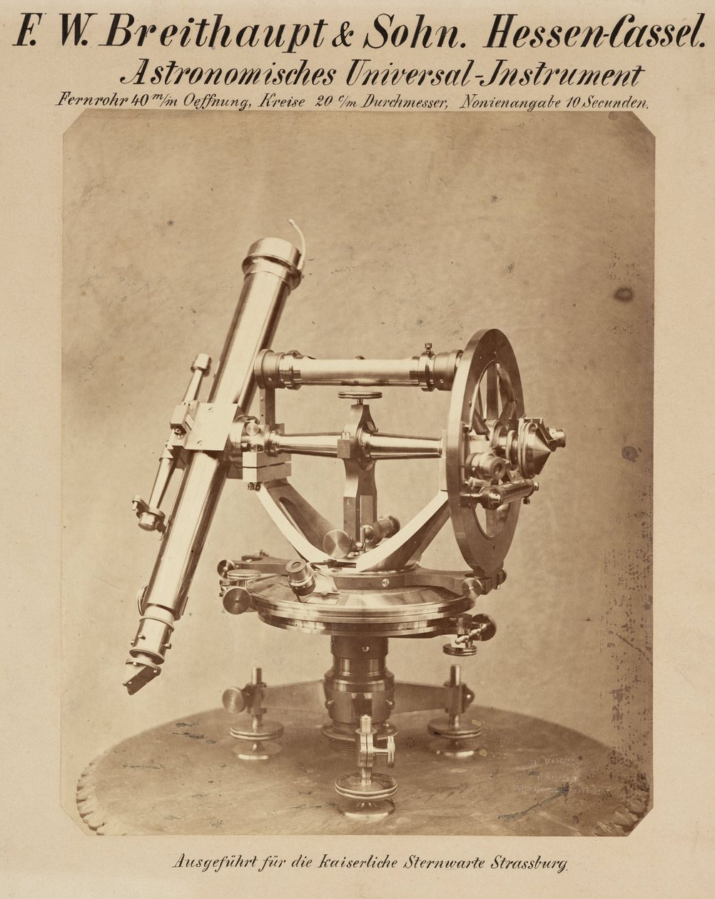 Univerzální kruh, observatoř ve Štrasburku od Frederick (attr. to) Barnard