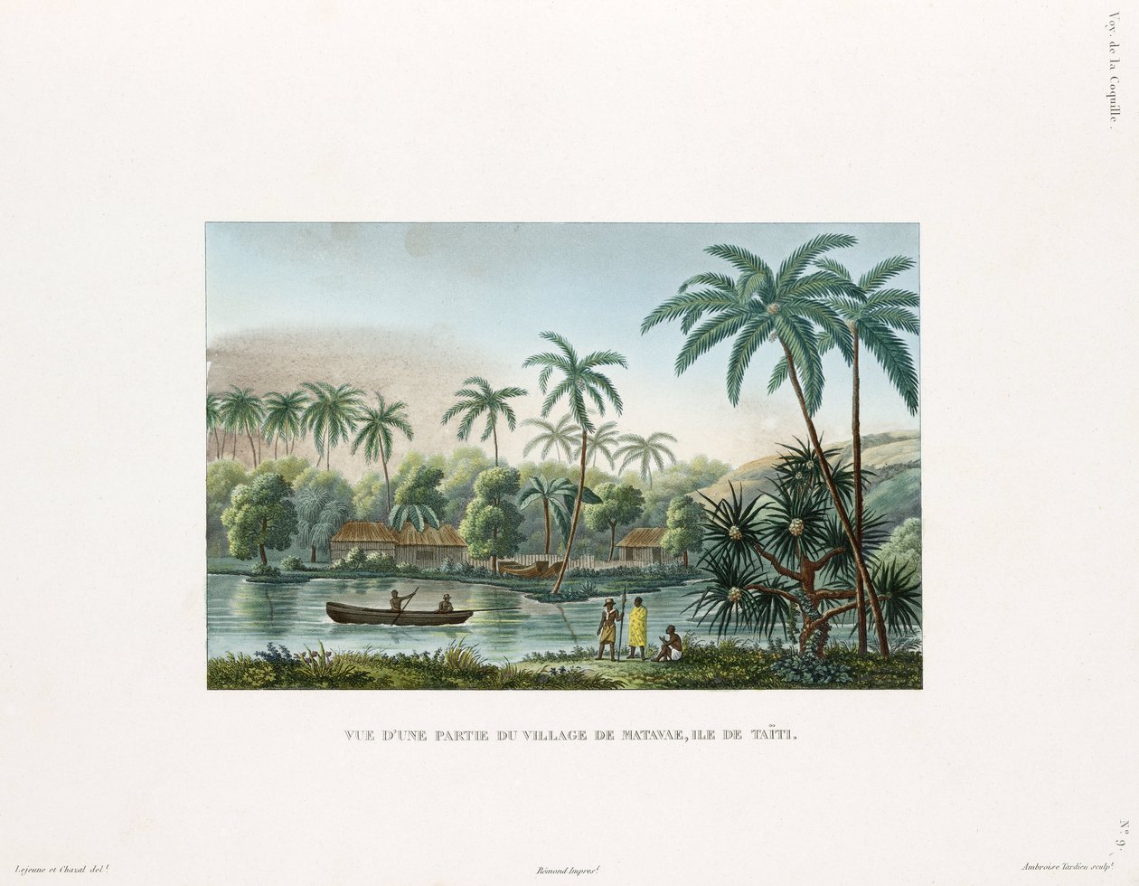 Pohled na vesnici v Matavai, ostrov Tahiti od Frederick (attr. to) Barnard